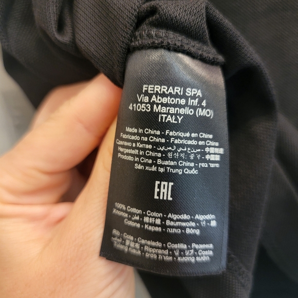 Ferrari Men's Organic Cotton Prancing Horse Polo Black & Red Size Medium NWT - Picture 14 of 17